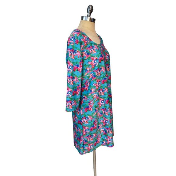 Kaeli Smith Elephant Print Tunic Dress XL - Picture 2 of 5